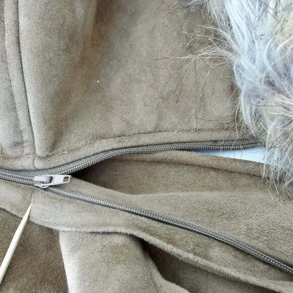 Vintage ESPRIT Faux Suede Tan Coat or Jacket, Lined, Removable Hood, Size XL EC - Picture 14 of 14